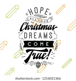 Merry Christmas. Typography. Vector logo, text design. Greeting card.