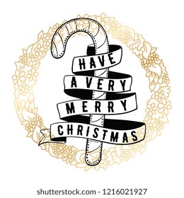 Merry Christmas. Typography. Vector logo, text design. Greeting card.