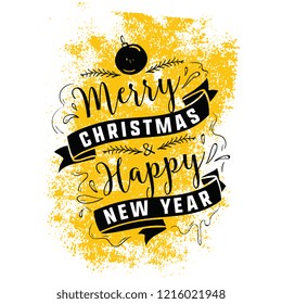 Merry Christmas. Typography. Vector logo, text design. Greeting card.