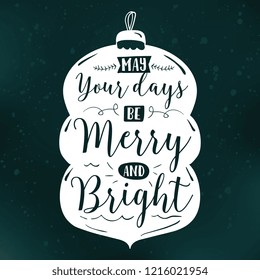 Merry Christmas. Typography. Vector logo, text design. Greeting card.