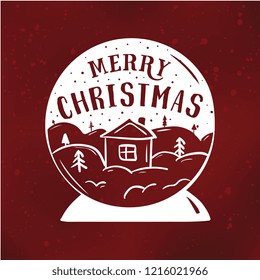 Merry Christmas. Typography. Vector logo, text design. Greeting card.