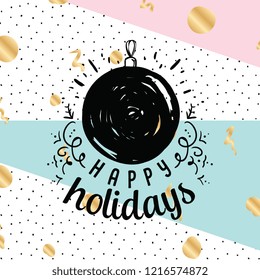 Merry Christmas. Typography. Vector logo, text design. Greeting card.