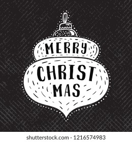 Merry Christmas. Typography. Vector logo, text design. Greeting card.