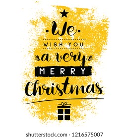 Merry Christmas. Typography. Vector logo, text design. Greeting card.