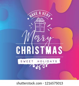 Merry Christmas. Typography. Vector logo, text design. Greeting card.