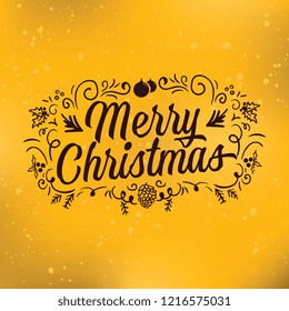 Merry Christmas. Typography. Vector logo, text design. Greeting card.