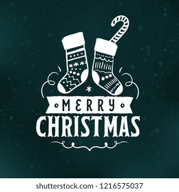 Merry Christmas. Typography. Vector logo, text design. Greeting card.