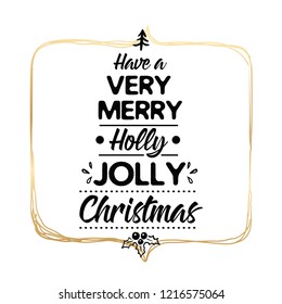 Merry Christmas. Typography. Vector logo, text design. Greeting card.