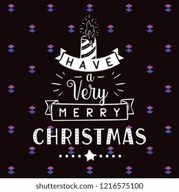 Merry Christmas. Typography. Vector logo, text design. Greeting card.
