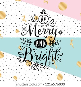 Merry Christmas. Typography. Vector logo, text design. Greeting card.