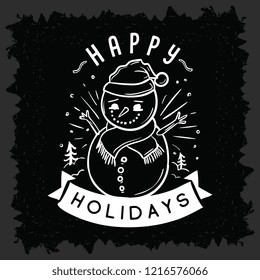 Merry Christmas. Typography. Vector logo, text design. Greeting card.
