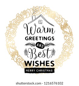 Merry Christmas. Typography. Vector logo, text design. Greeting card.