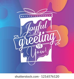 Merry Christmas. Typography. Vector logo, text design. Greeting card.
