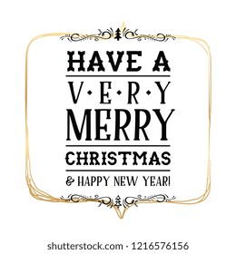 Merry Christmas. Typography. Vector logo, text design. Greeting card.