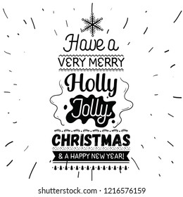 Feliz Navidad. Tipografía. Logo vector, diseño de texto. Tarjeta de felicitación.