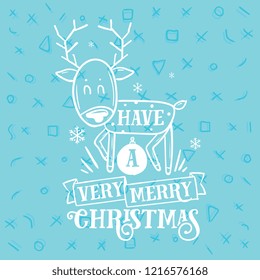Merry Christmas. Typography. Vector logo, text design. Greeting card.