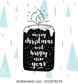 Merry Christmas. Typography. Vector logo, text design. Greeting card.