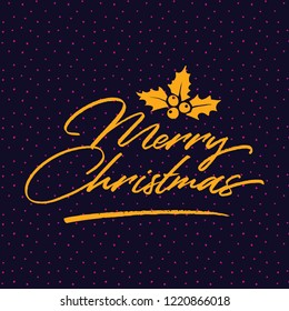 Merry Christmas. Typography. Vector logo, text design. Greeting card.