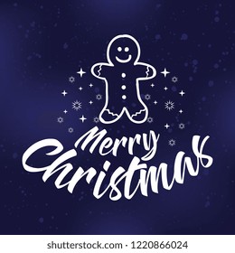 Merry Christmas. Typography. Vector logo, text design. Greeting card.