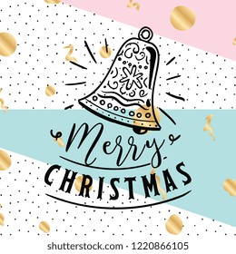 Merry Christmas. Typography. Vector logo, text design. Greeting card.