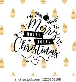Merry Christmas. Typography. Vector logo, text design. Greeting card.