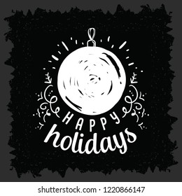 Merry Christmas. Typography. Vector logo, text design. Greeting card.