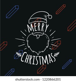 Merry Christmas. Typography. Vector logo, text design. Greeting card.