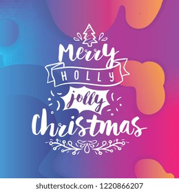 Merry Christmas. Typography. Vector logo, text design. Greeting card.
