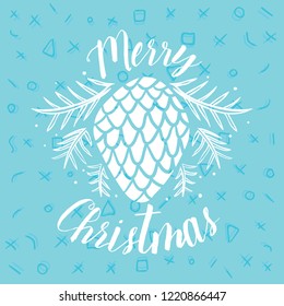Merry Christmas. Typography. Vector logo, text design. Greeting card.