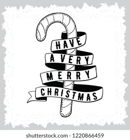 Merry Christmas. Typography. Vector logo, text design. Greeting card.