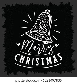 Merry Christmas. Typography. Vector logo, text design. Greeting card.