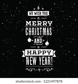 Merry Christmas. Typography. Vector logo, text design. Greeting card.