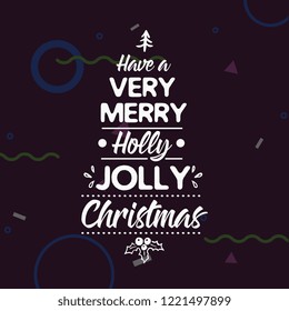 Merry Christmas. Typography. Vector logo, text design. Greeting card.