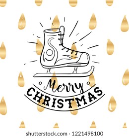 Merry Christmas. Typography. Vector logo, text design. Greeting card.