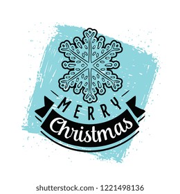 Merry Christmas. Typography. Vector logo, text design. Greeting card.