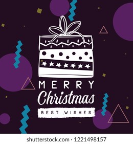 Merry Christmas. Typography. Vector logo, text design. Greeting card.