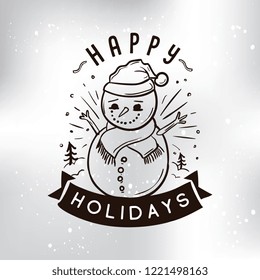 Merry Christmas. Typography. Vector logo, text design. Greeting card.
