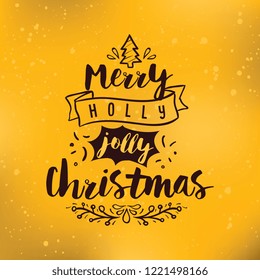Merry Christmas. Typography. Vector logo, text design. Greeting card.
