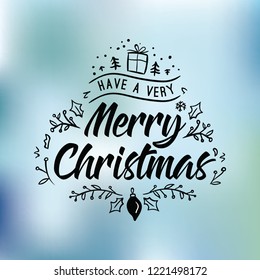 Merry Christmas. Typography. Vector logo, text design. Greeting card.