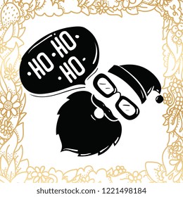 Merry Christmas. Typography. Vector logo, text design. Greeting card.