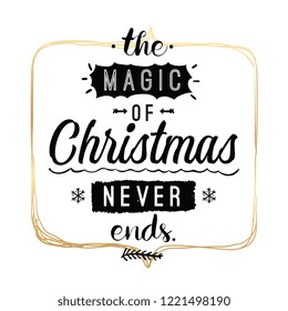 Merry Christmas. Typography. Vector logo, text design. Greeting card.