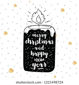 Merry Christmas. Typography. Vector logo, text design. Greeting card.