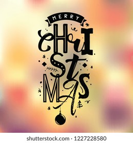 Merry Christmas. Typography. Vector logo, text design. Greeting card.