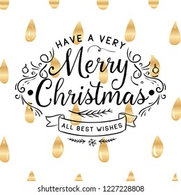 Merry Christmas. Typography. Vector logo, text design. Greeting card.