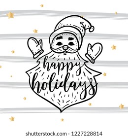 Merry Christmas. Typography. Vector logo, text design. Greeting card.