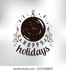 Merry Christmas. Typography. Vector logo, text design. Greeting card.