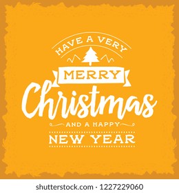 Merry Christmas. Typography. Vector logo, text design. Greeting card.