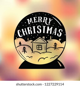 Merry Christmas. Typography. Vector logo, text design. Greeting card.