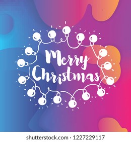 Merry Christmas. Typography. Vector logo, text design. Greeting card.