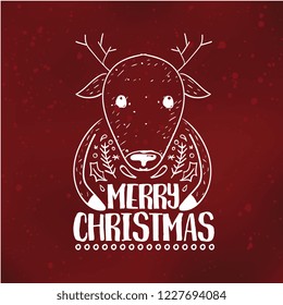 Merry Christmas. Typography. Vector logo, text design. Greeting card.